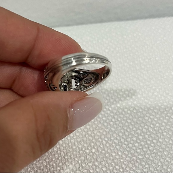 VINTAGE Judith Jack Art Deco Knot Design Marcasite & Silver Ring Band 7 - Picture 6 of 6